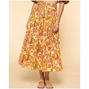 Zimmermann Twist Waist Skirt In Colorful Floral Midi Size 1 | US 6